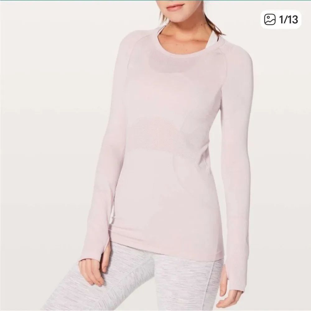 Lululemon Swiftly Tech Long Sleeve Crew Top Light Pink